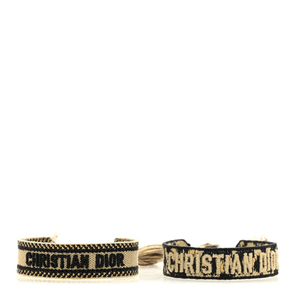 Christian Dior Woven Cotton Mizza Friendship Bracelet Set Beige 3 of 6