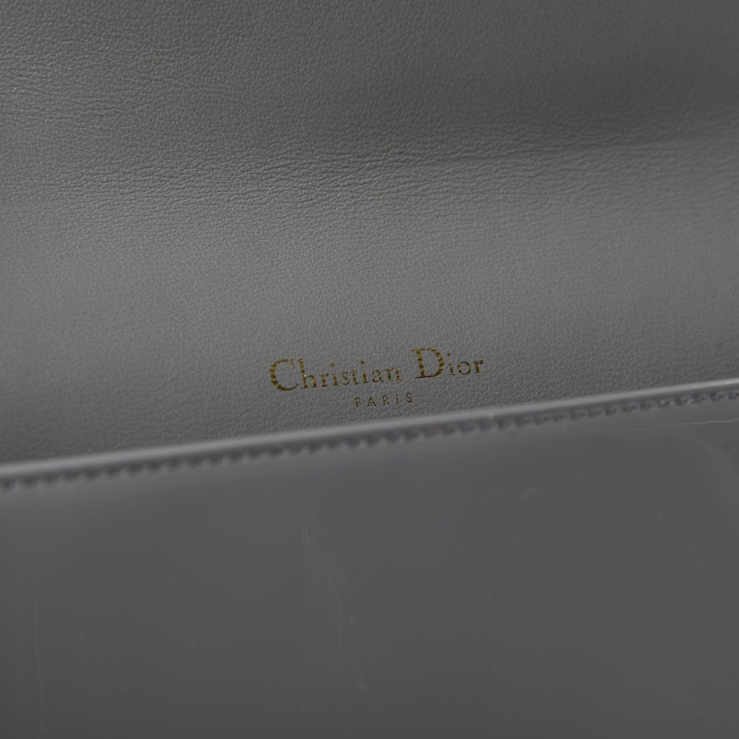 Patent Cannage Lady Dior Clutch Grey Stone