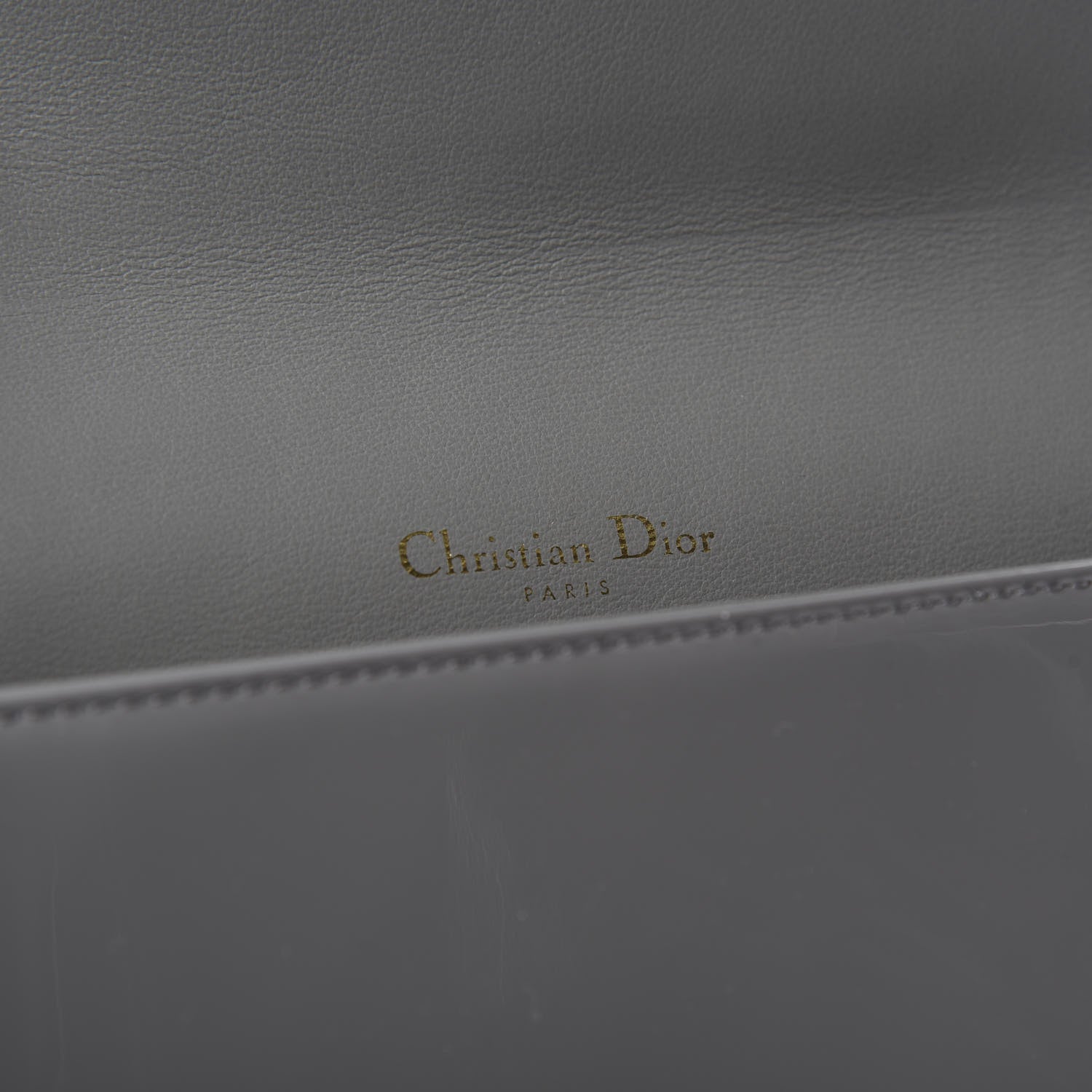 Christian Dior Patent Cannage Lady Dior Clutch Grey Stone 8 of 10
