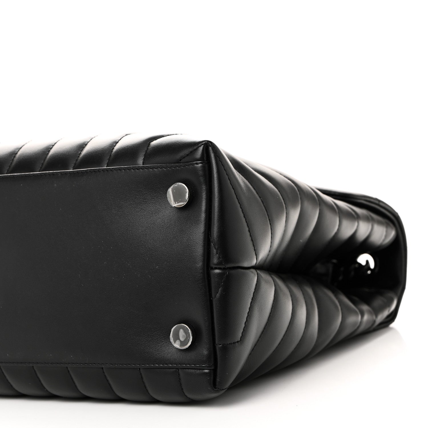 Saint Laurent Calfskin Y Quilted Monogram Monochrome Large Loulou Chain Satchel Black 10 of 11