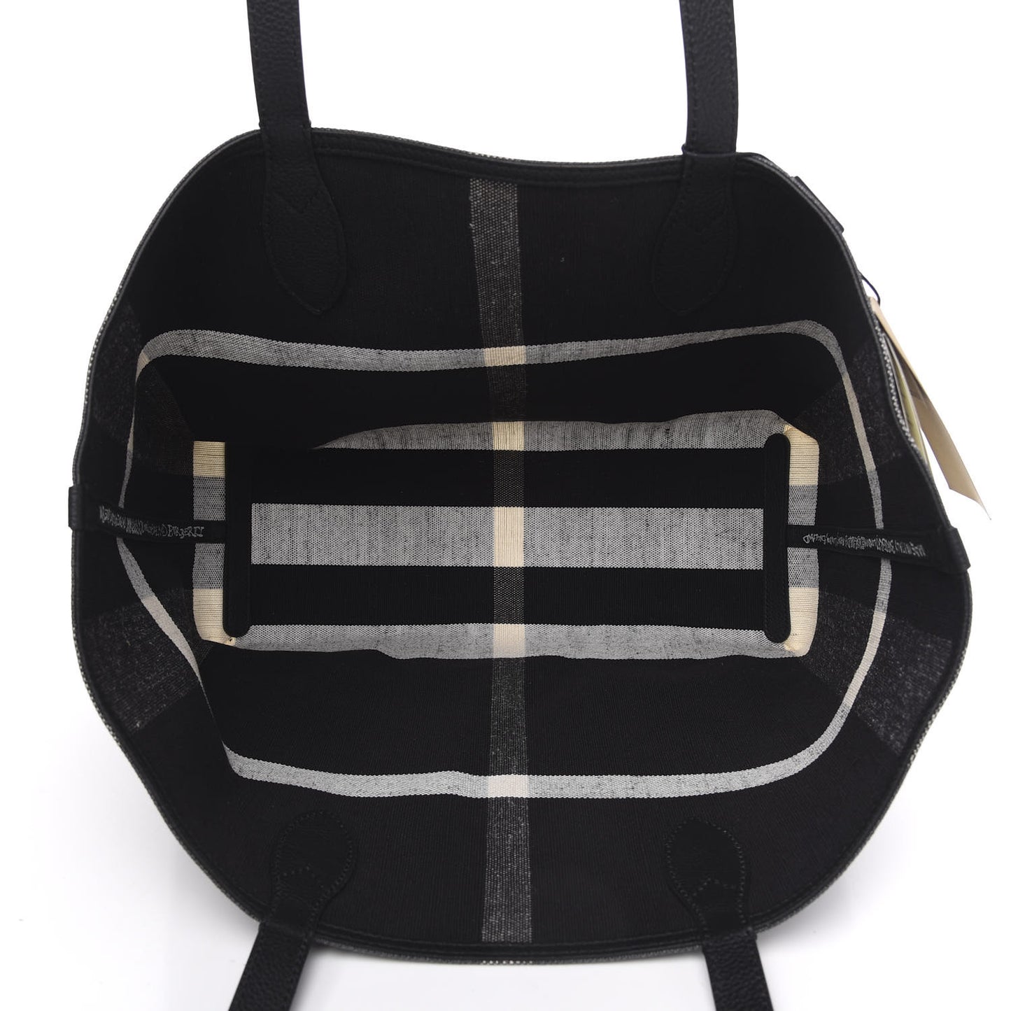 Coated Canvas Mega Check Medium Doodle Tote Black White