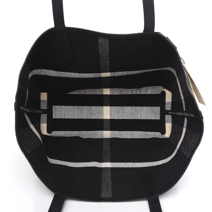 Burberry Coated Canvas Mega Check Medium Doodle Tote Black White 7 of 9