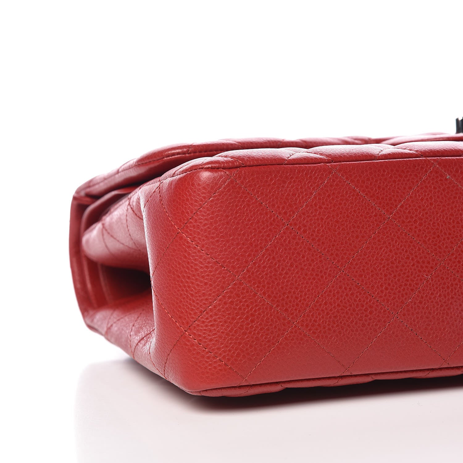 Chanel Caviar Quilted Jumbo Double Flap Red 9 of 12