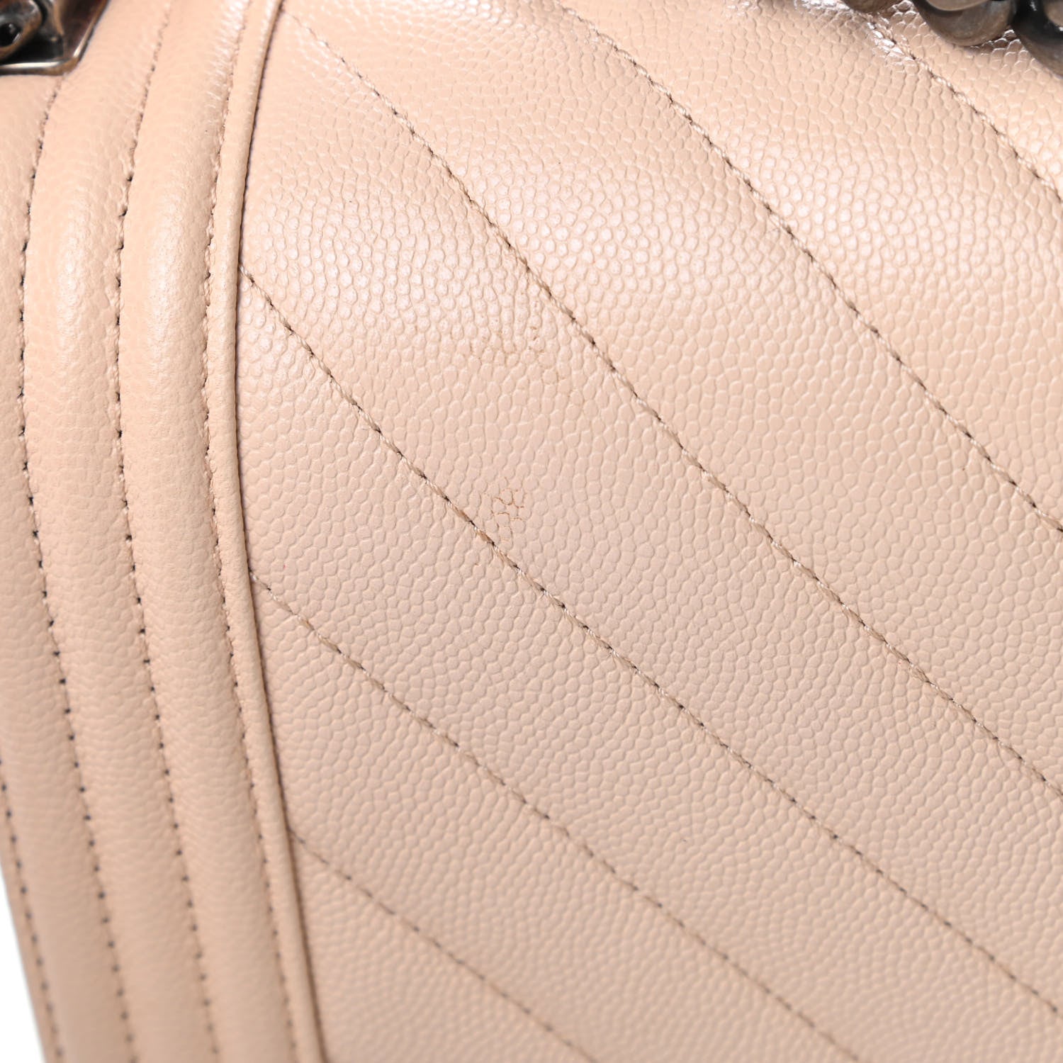 Chanel Caviar Chevron Quilted New Medium Boy Flap Light Beige 17 of 17
