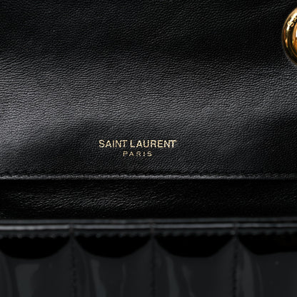 Saint Laurent Patent Calfskin Matelasse Monogram Small Vicky Chain Bag Black 7 of 14