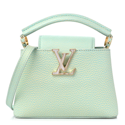 Louis Vuitton Taurillon Summer Stardust Mini Capucines Vert D'eau 1 of 9