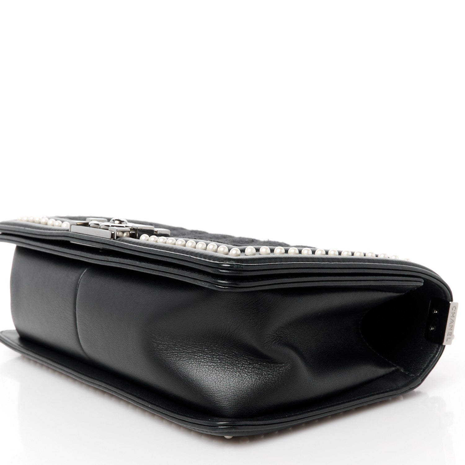 Chanel Calfskin Pearl Tweed Medium Boy Flap Black 10 of 10