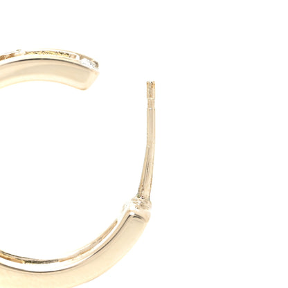 Chanel Metal Crystal Bow-tiful CC Hoop Earrings Gold 5 of 6