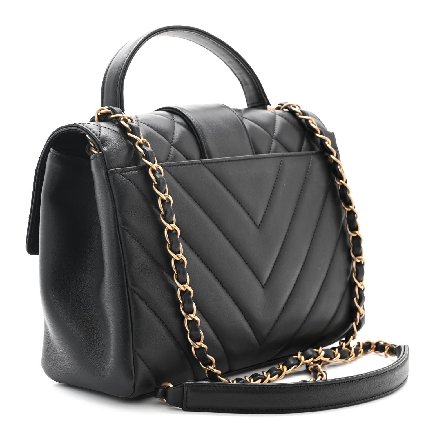 Chanel Calfskin Quilted Chevron In The City Bag Black 3 of 11
