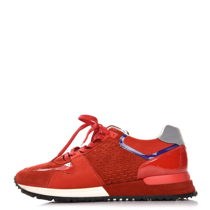 Louis Vuitton Nubuck Calfskin Perforated Run Away Sneakers 35.5 Rouge 1 of 11