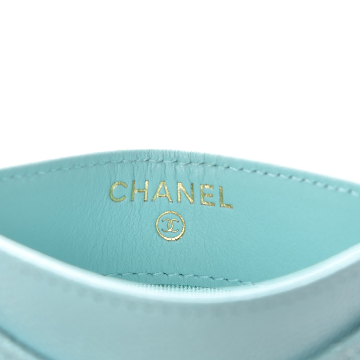 Chanel Caviar Quilted Card Holder Light Blue 9 of 11