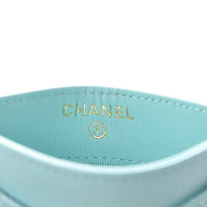 Chanel Caviar Quilted Card Holder Light Blue 9 of 11