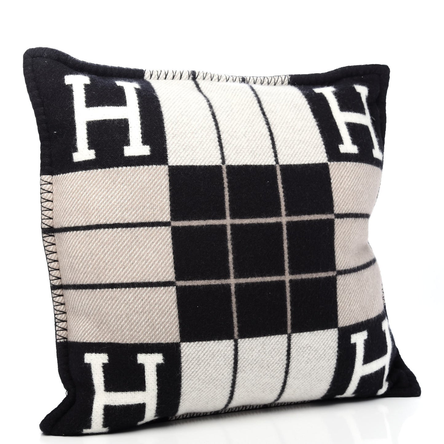 Wool Cashmere Avalon III Pillow PM Ecru Black