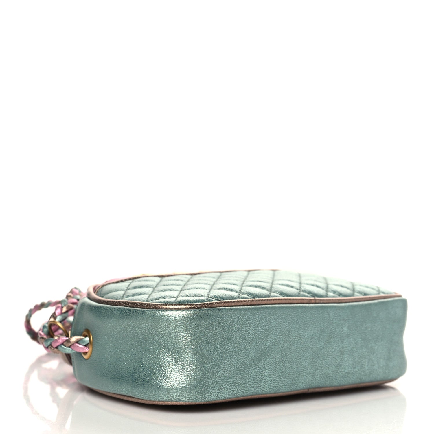 Gucci Laminated Nappa Trapuntata Mini Zumi Dome Shoulder Bag Rosa Lago Rame 4 of 10