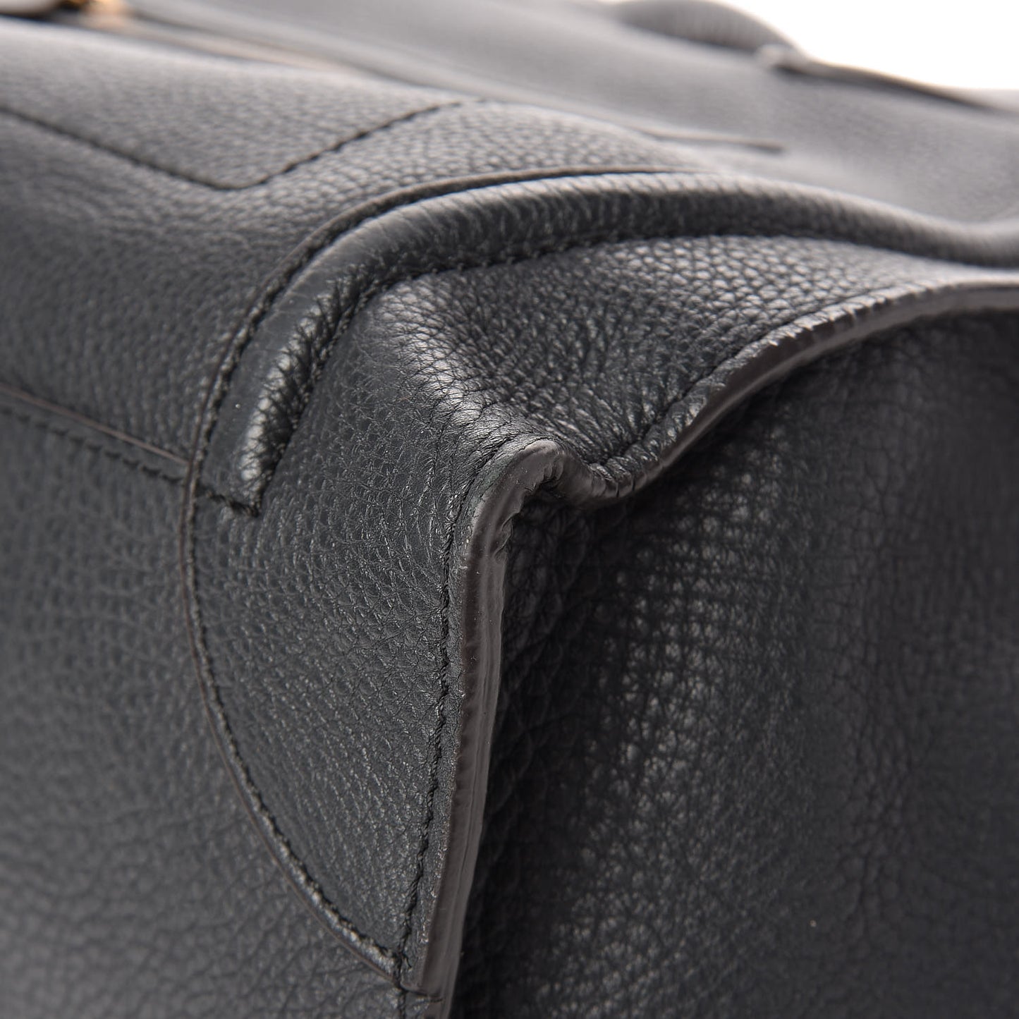 Drummed Calfskin Mini Luggage Anthracite