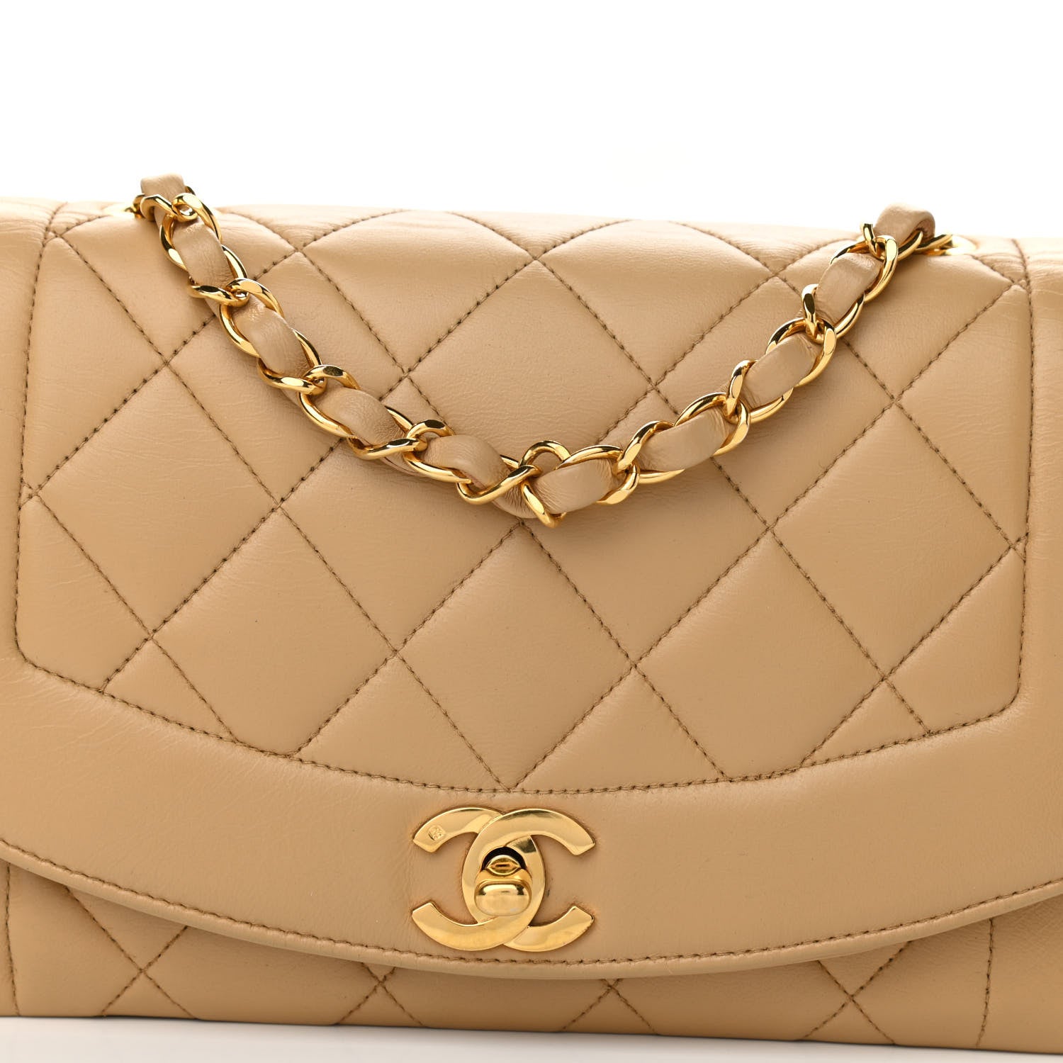 Chanel Lambskin Quilted Small Single Flap Beige 8 of 10