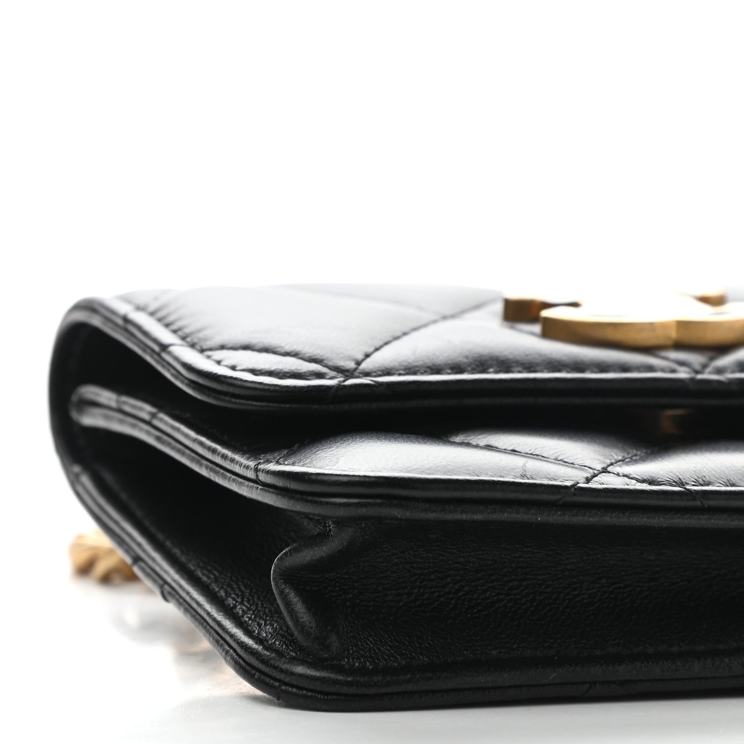 Chanel Lambskin Enamel Quilted Pending CC Flap Belt Bag Black 5 of 11
