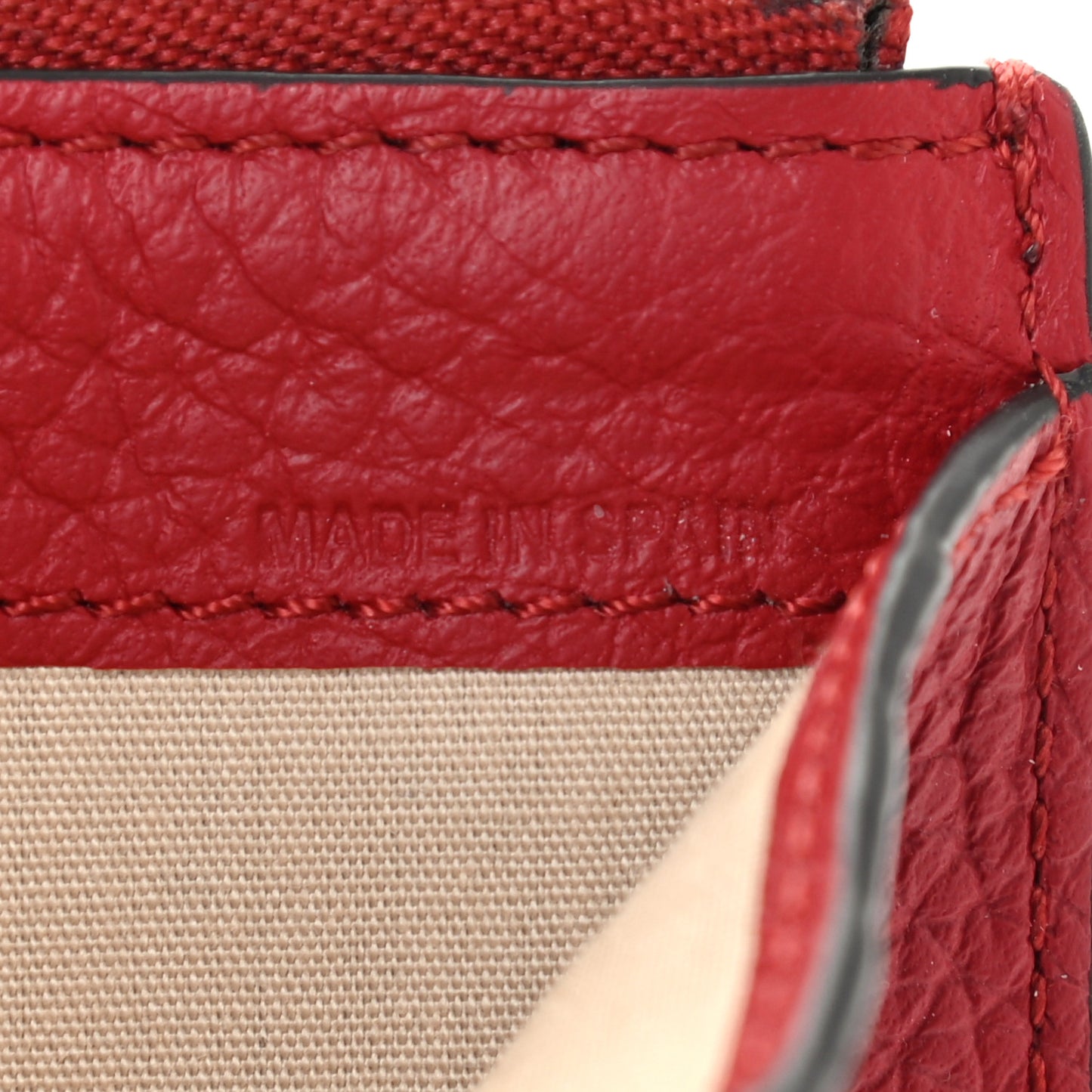 Calfskin Alphabet Purse Wallet Red