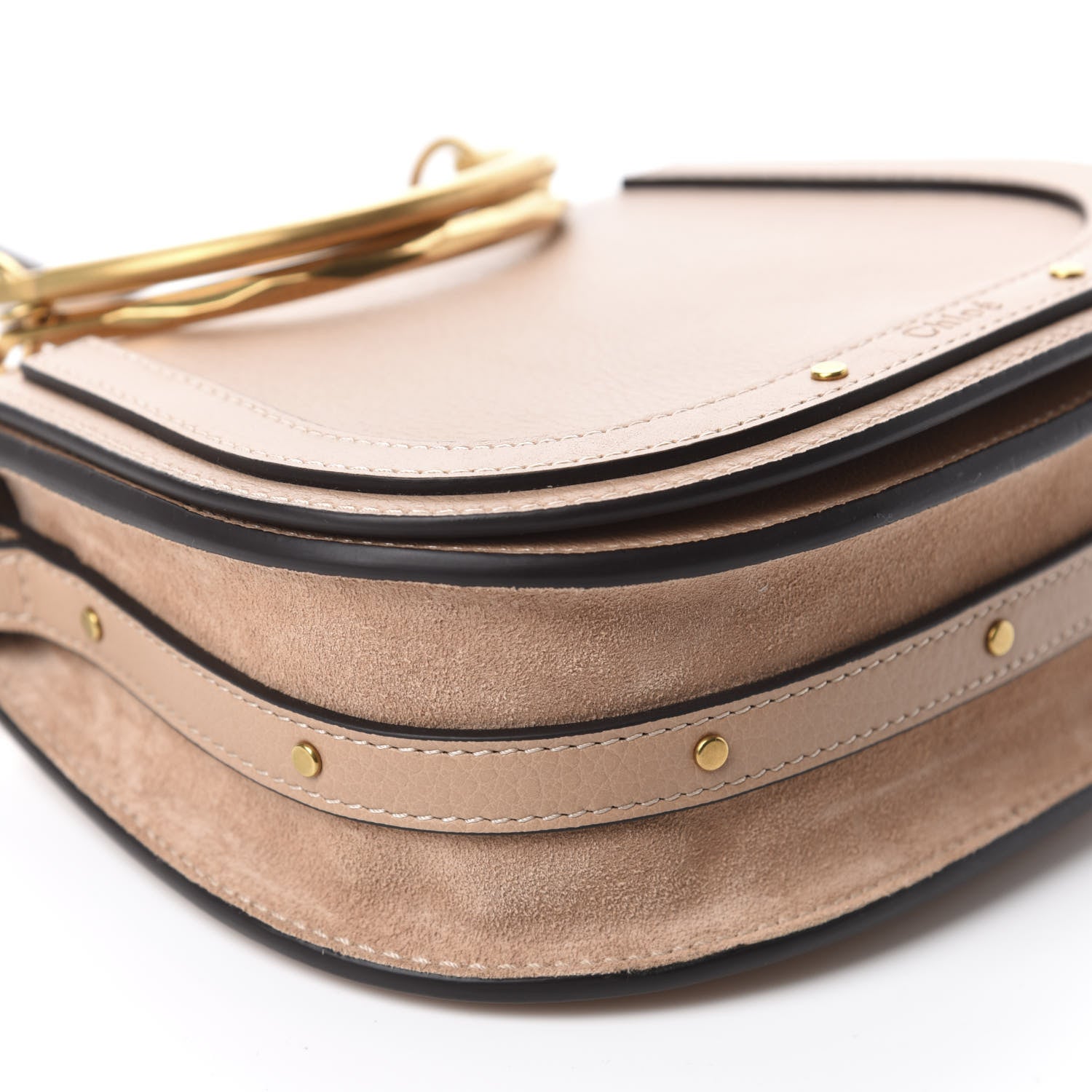 Chloe Calfskin Suede Small Nile Bracelet Bag Biscotti Beige 6 of 9