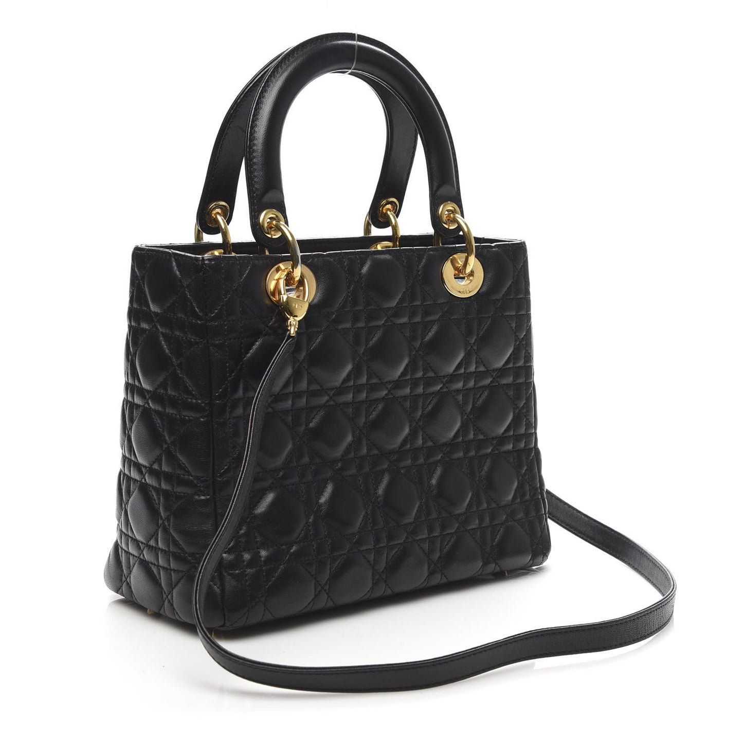 Lambskin Cannage Medium Lady Dior Black