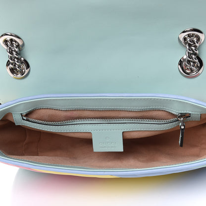 Gucci Calfskin Matelasse Diagonal Small GG Marmont Shoulder Bag Multicolor Pastel 4 of 4