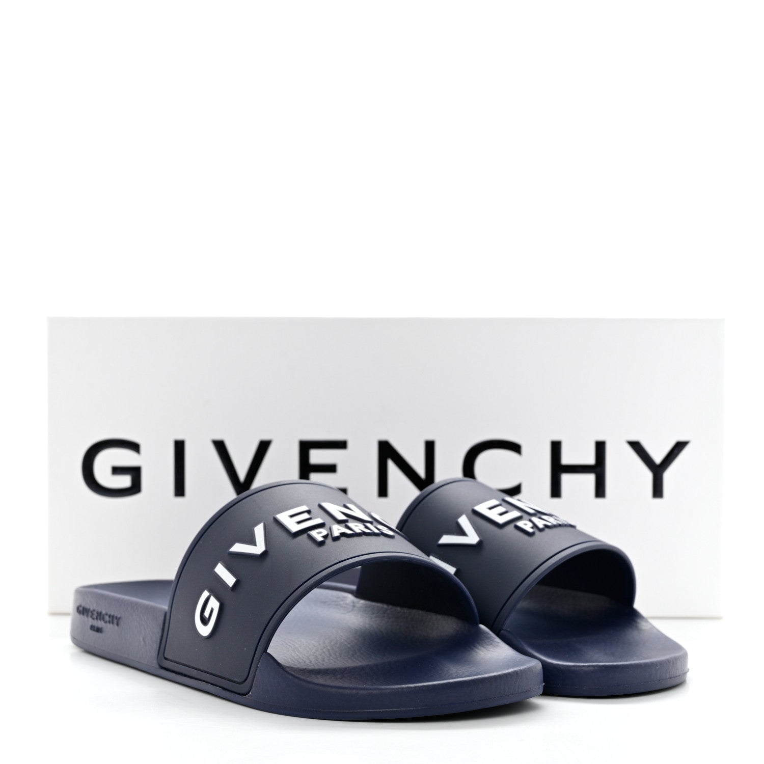Givenchy Rubber Logo Pool Slide Sandals 40 Steel Blue 8 of 8