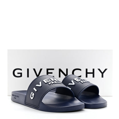 Givenchy Rubber Logo Pool Slide Sandals 40 Steel Blue 8 of 8