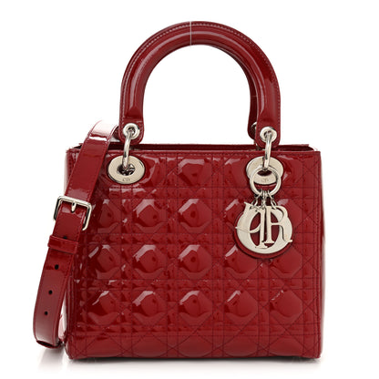 Christian Dior Patent Cannage Medium Lady Dior Red 1 of 11