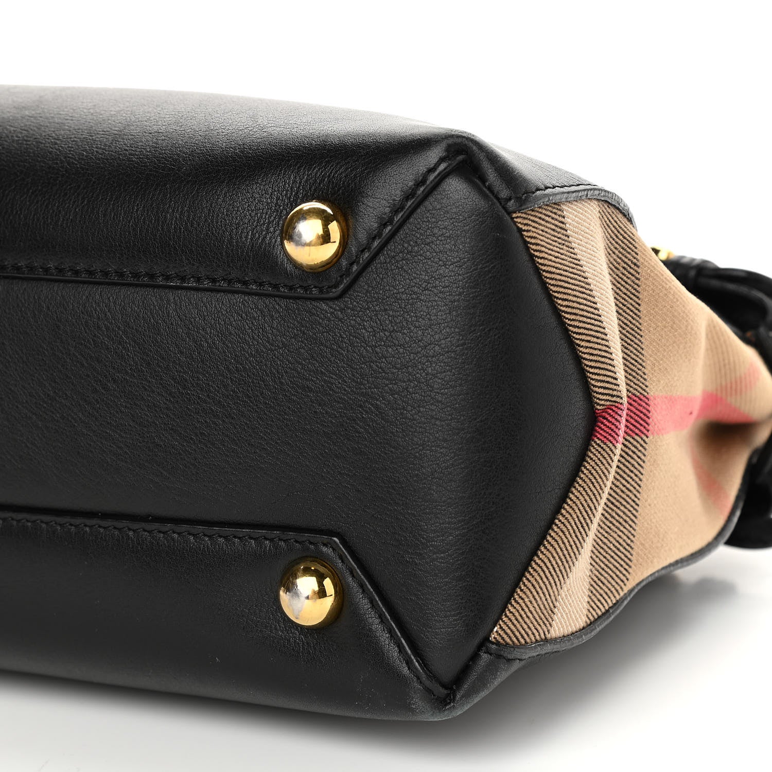 Burberry Calfskin House Check Small Banner Tote Black 11 of 18