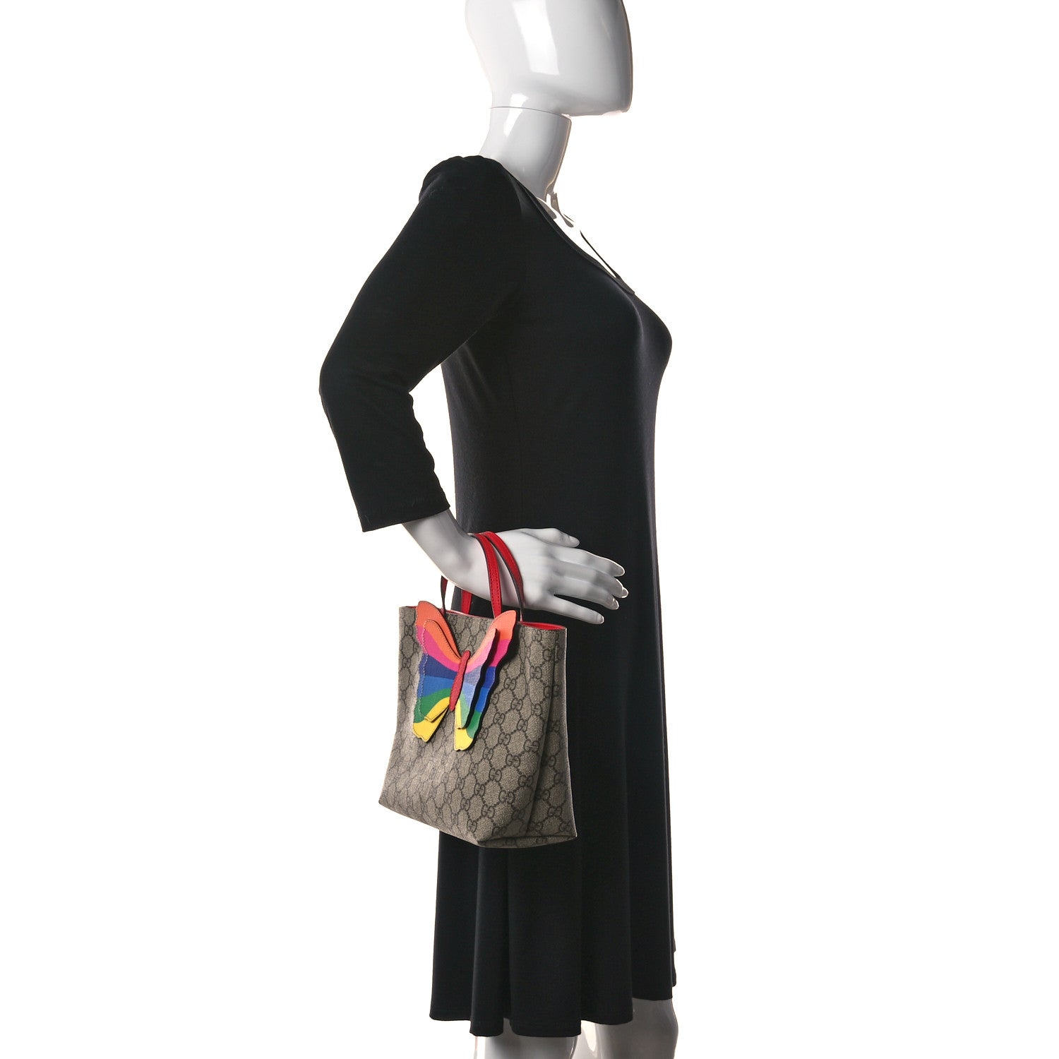 Gucci GG Supreme Monogram Kid's Rainbow Butterfly Tote 2 of 11