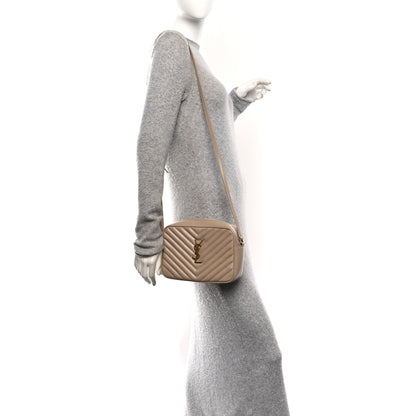 Saint Laurent Calfskin Matelasse Monogram Lou Camera Bag Dark Beige 2 of 10