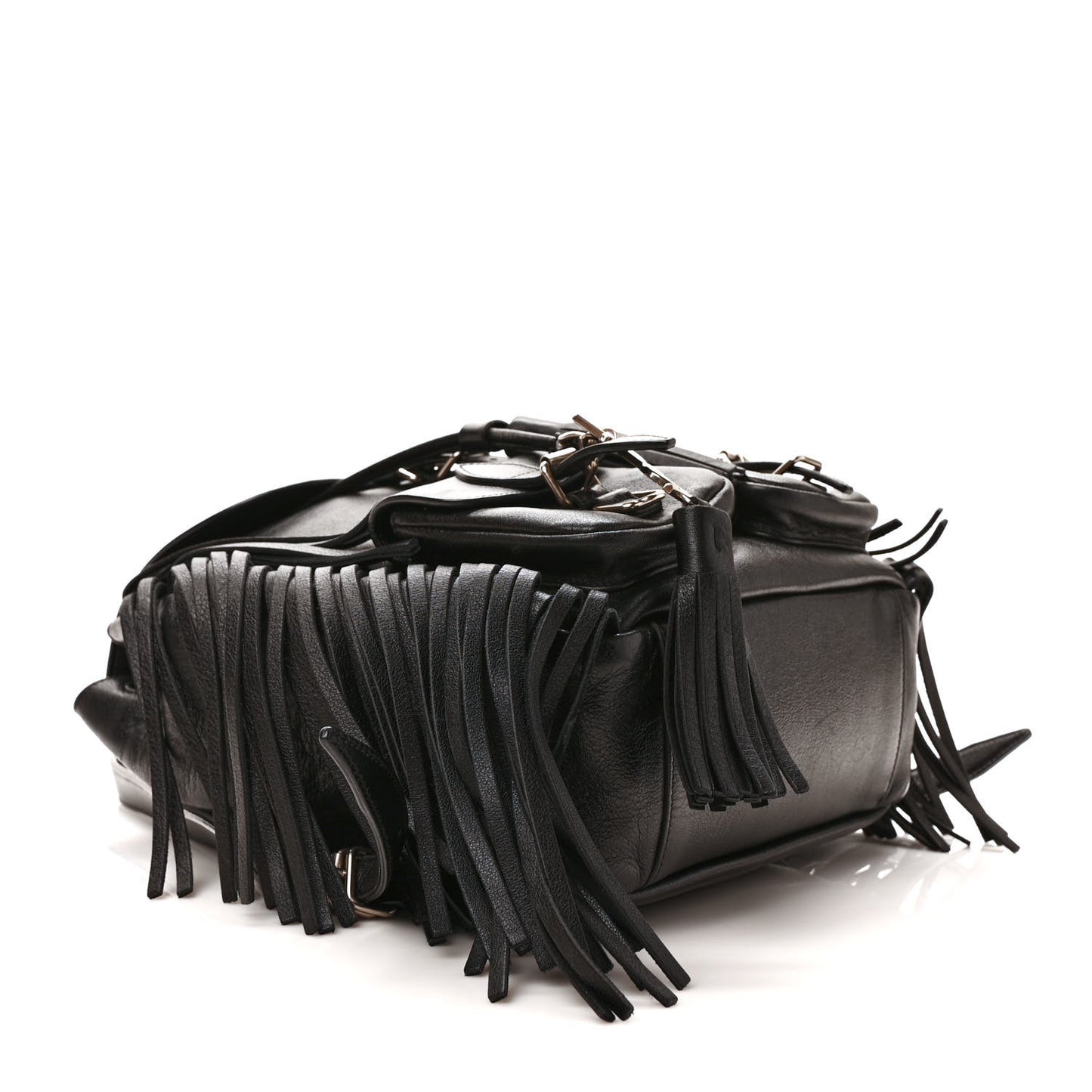 Calfskin Fringe Festival Backpack Black