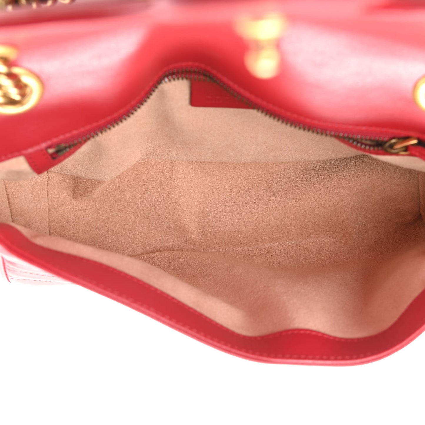Calfskin Matelasse Small GG Marmont Shoulder Bag Hibiscus Red