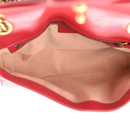 Gucci Calfskin Matelasse Small GG Marmont Shoulder Bag Hibiscus Red 5 of 10