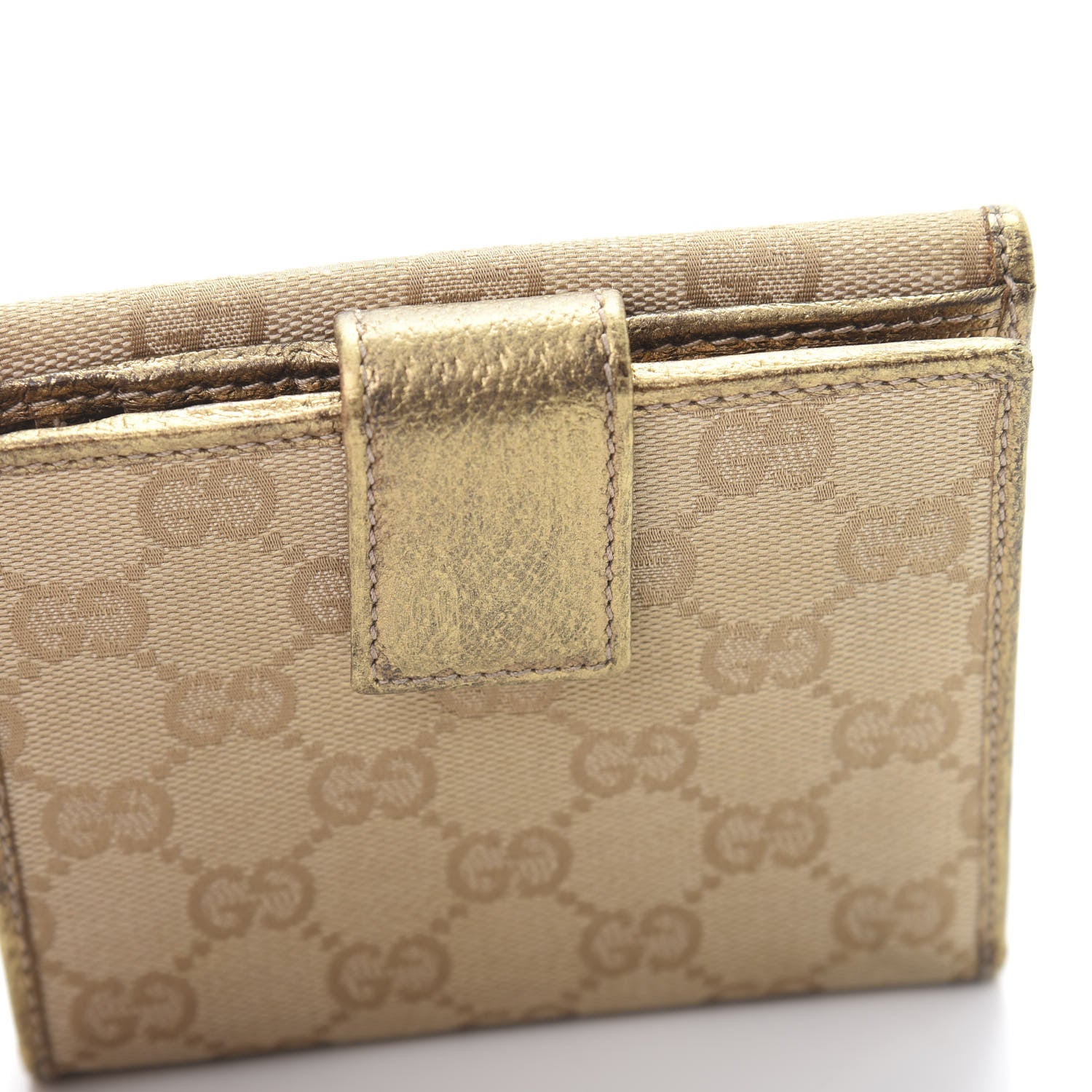 Gucci Monogram Princy Compact French Flap Wallet Gold 11 of 13