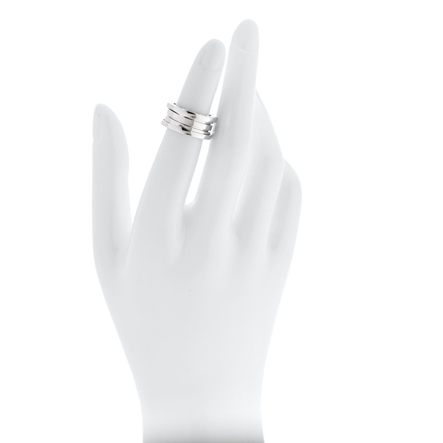 18K White Gold B.Zero1 Three-Band Ring 48 4.5