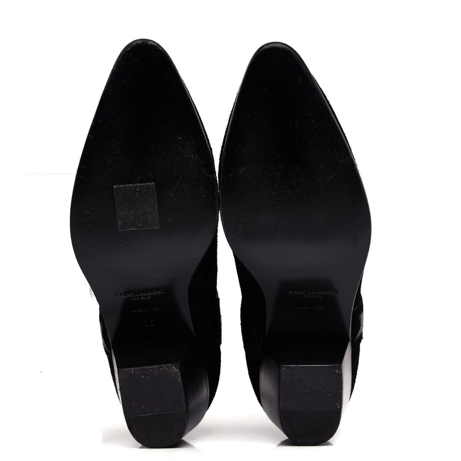 Saint Laurent Suede Rock 40 Stars Ankle Boots 35 Black 6 of 10