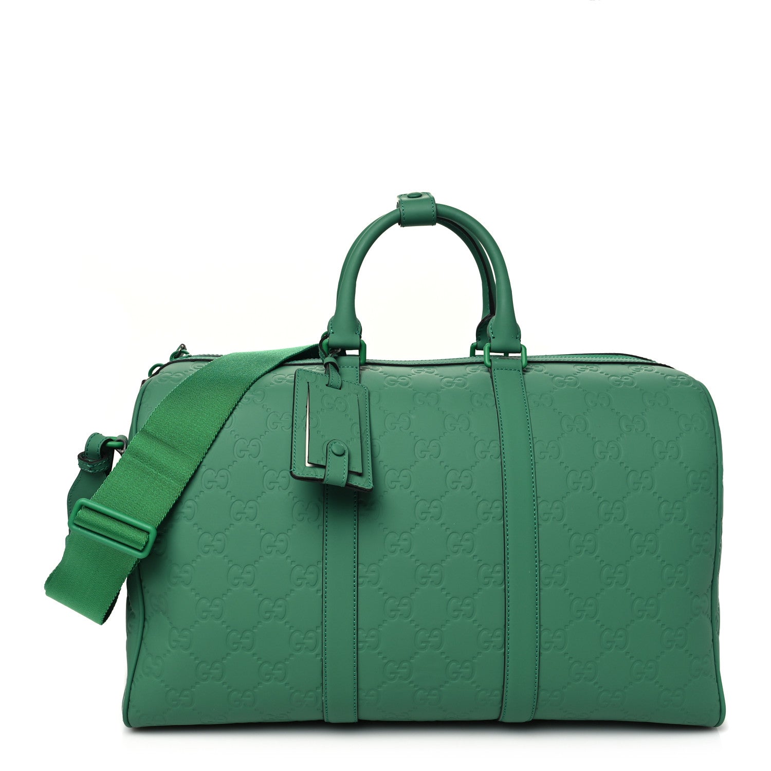 Gucci Rubber Effect GG Embossed Duffle Bag New Shamarock 1 of 9