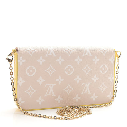 Louis Vuitton Empreinte Spring in the City Felicie Pochette Chain Wallet Pink Beige Yellow 4 of 10
