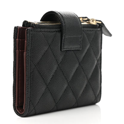 Chanel Caviar Quilted Compact Zipped Pocket Wallet Black 3 of 9