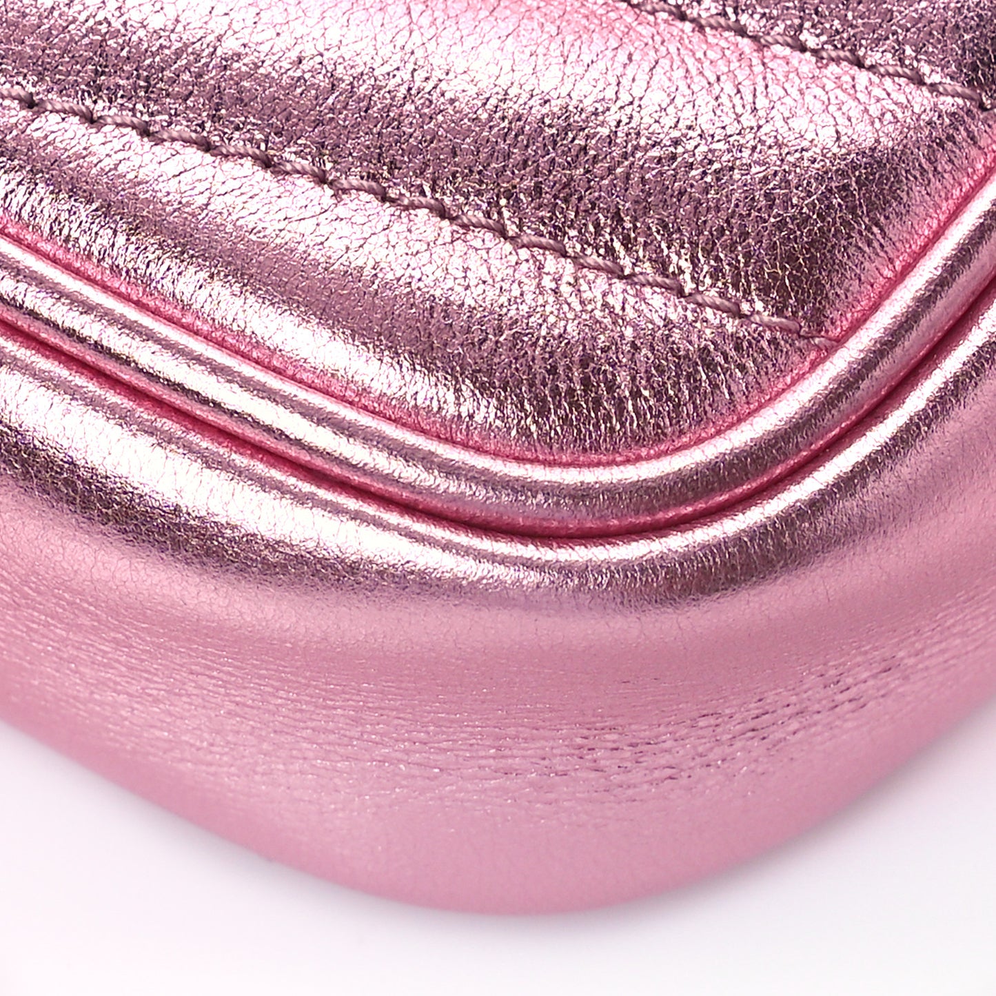 Metallic Calfskin Matelasse Chevron Monogram Baby Lou Camera Bag New Azalea