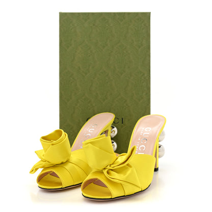 Gucci Satin Shawana Flower Sandals 38.5 Shine Yellow 14 of 14