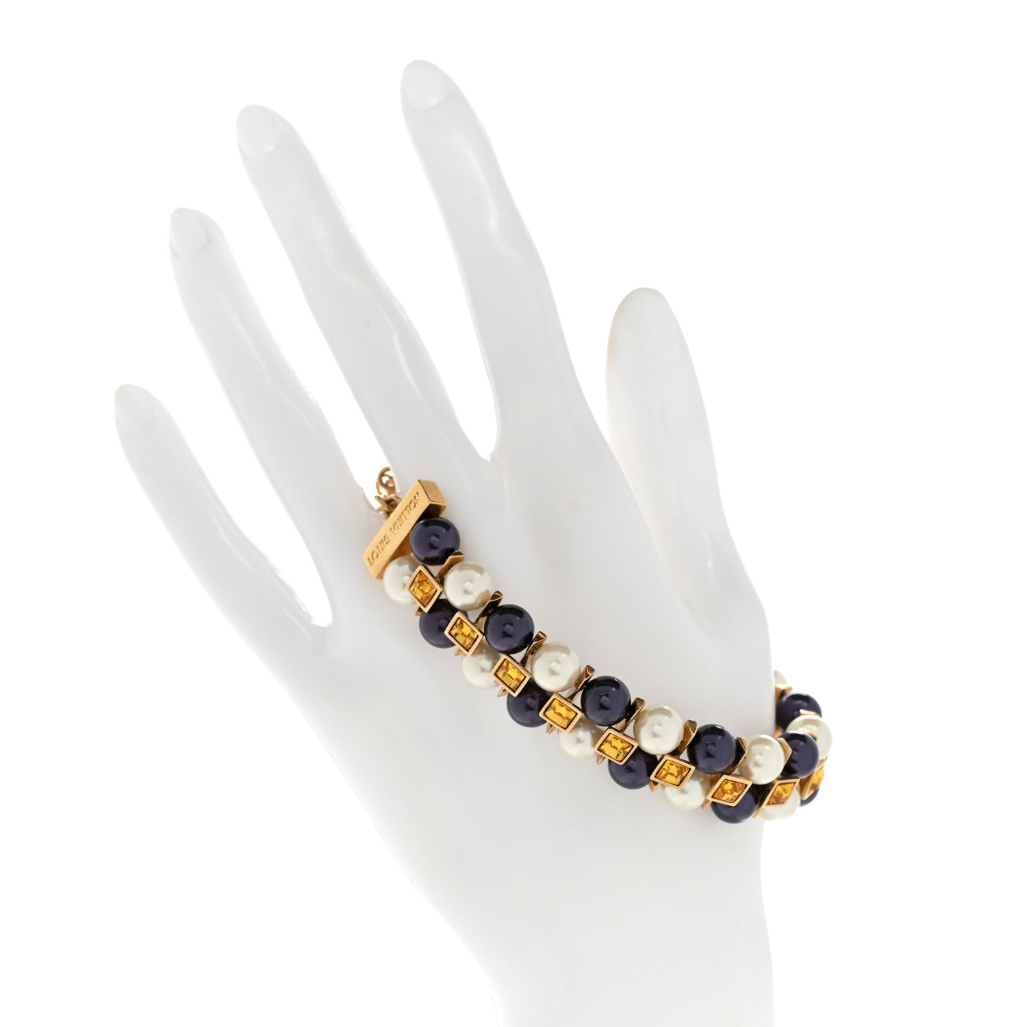 Louis Vuitton Pearl Crystal Cry Me A River Bracelet 2 of 6