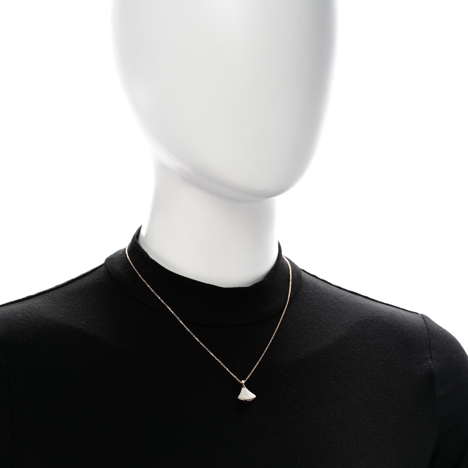 Bulgari 18K Rose Gold Diamond Mother of Pearl Small Divas' Dream Pendant Necklace 2 of 5