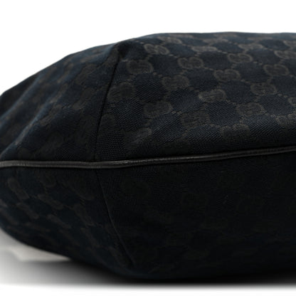 Gucci Monogram Web Medium Half Moon Hobo Black 9 of 10