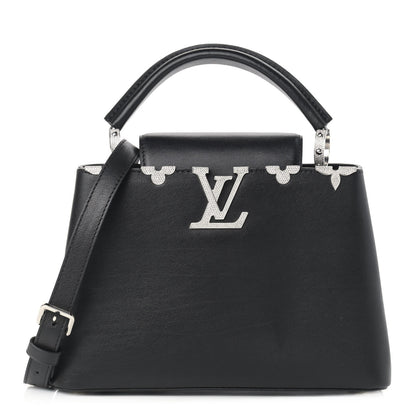 Louis Vuitton Smooth Calfskin Crystal Flowers Capucines BB Black 1 of 14