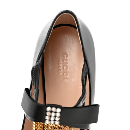 Gucci Nappa Crystal Bonny Bow Mary Jane Pumps 38.5 Black 6 of 9