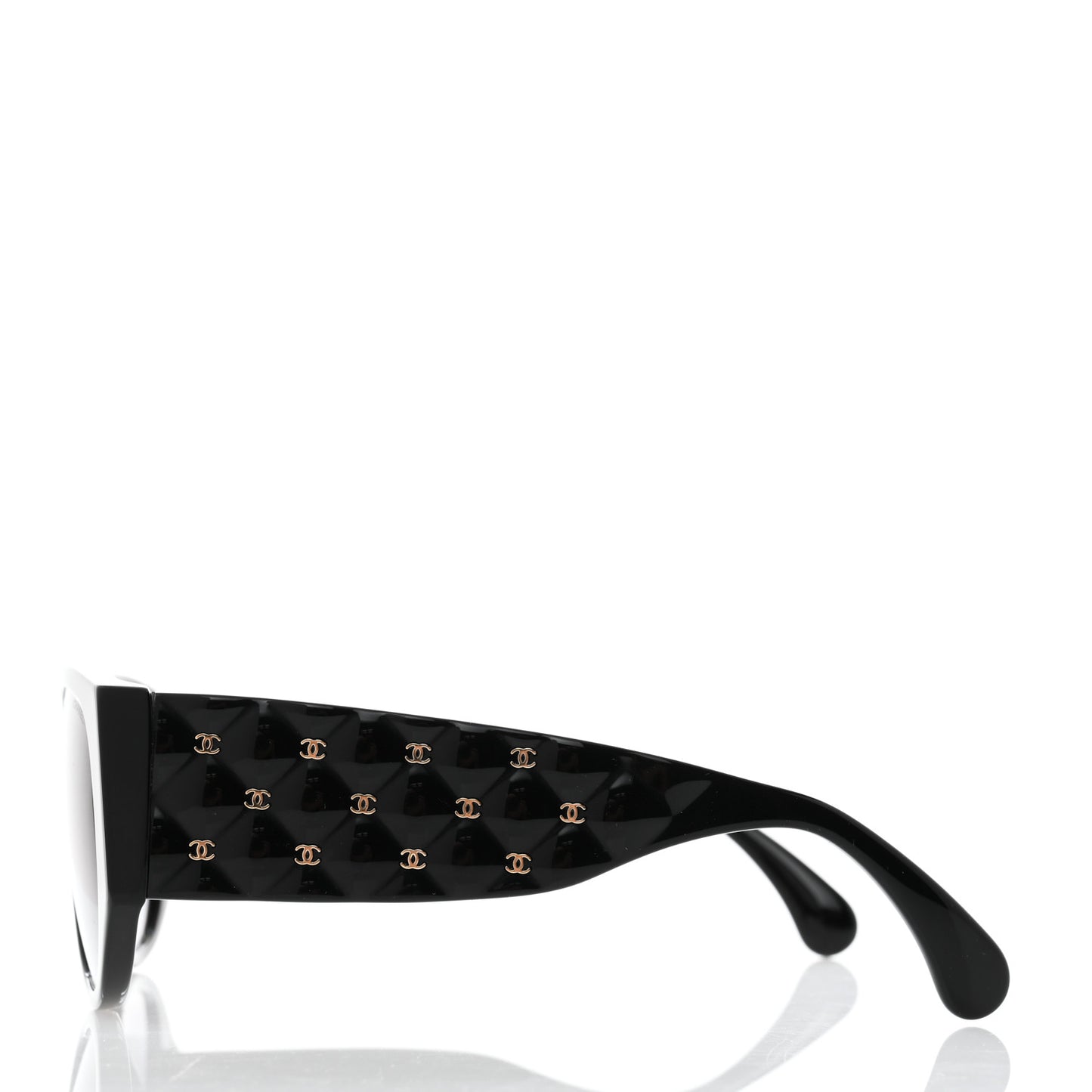 Acetate Quilted CC Pilot Sunglasses 71465 Black
