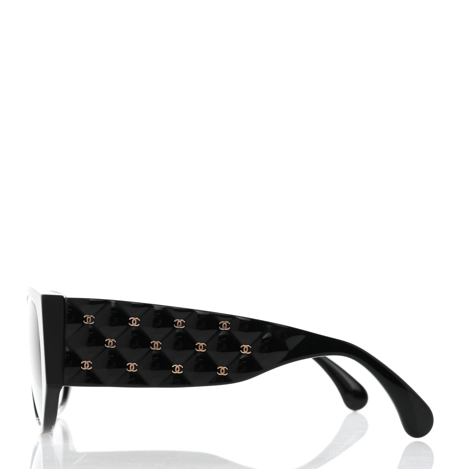 Chanel Acetate Quilted CC Pilot Sunglasses 71465 Black 3 of 8