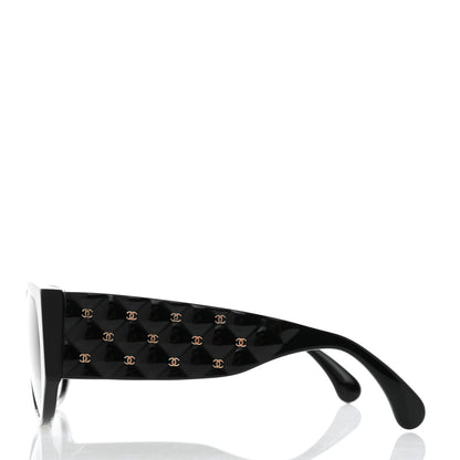Chanel Acetate Quilted CC Pilot Sunglasses 71465 Black 3 of 8